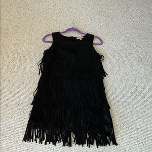 Fringe suede-like dress